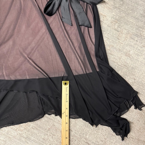 Napoli Vintage Whimsigoth Fairycore Pink & Black Lace Slip Dress with Bow Detail - Picture 7 of 8